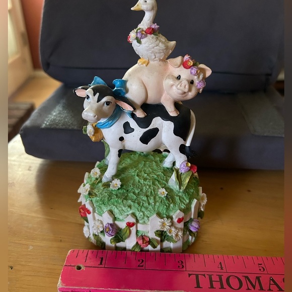 San Francisco Music Box Company Farm Animals Music Box Cow Pig Goose - Picture 9 of 9